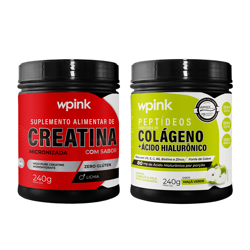 colágeno de maçã verde - 240g + creatina de lichia - 240g - wp