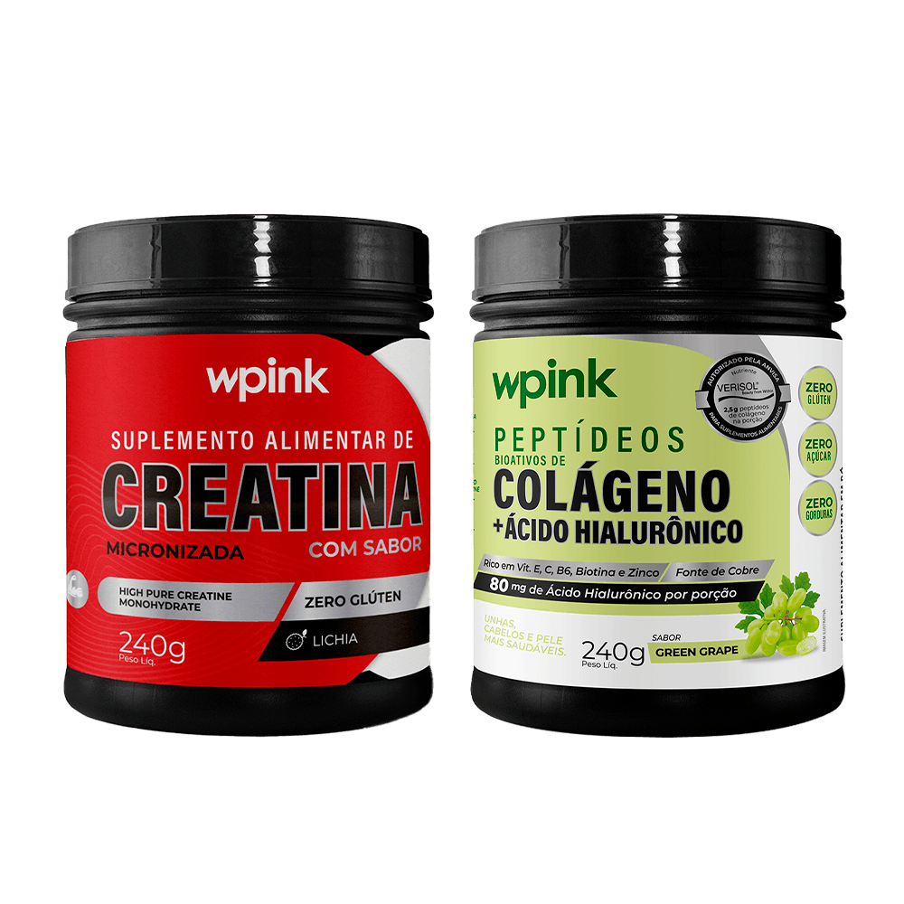 colágeno de uva verde - 240g + creatina de lichia - 240g - wp