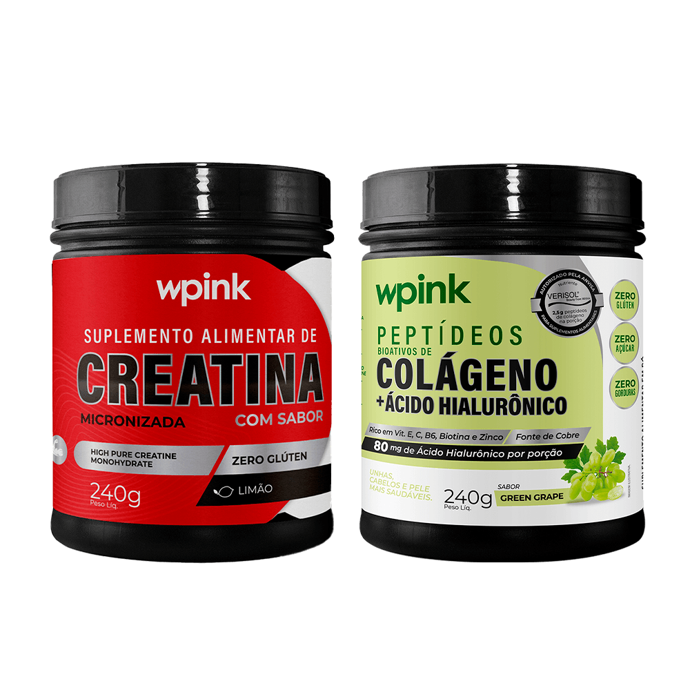colágeno uva verde - 240g + creatina de limão 240g - wp