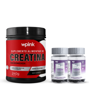 creatina sem sabor - 240g + 2 cabelos e unhas - wp