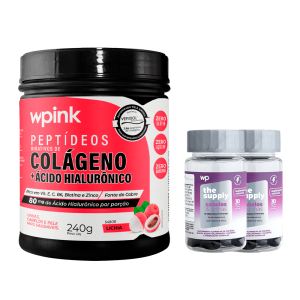 colágeno de lichia - 240g + 2 cabelos e unhas - wp