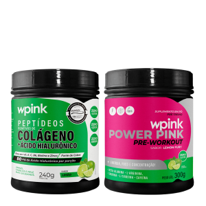 super power pink de limão 300g + colágeno de limão 240g - wp