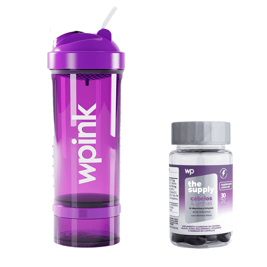 Shaker pro wp – coqueteleira 700ml + cabelos e unhas - wp