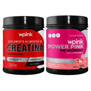 creatina sem sabor 240g - super power pink de lichia - pré-treino – 300g