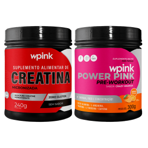 creatina sem sabor 240g - super power pink de laranja - pré-treino – 300g