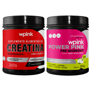 creatina maçã verde 240g - super power pink de maçã verde - pré-treino – 300g