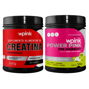 creatina sem sabor 240g - super power pink de maçã verde - pré-treino – 300g