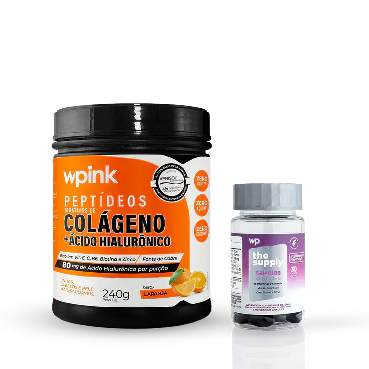 colágeno de laranja - 240g + cabelos e unhas - wp